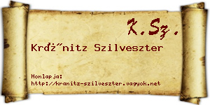 Kránitz Szilveszter névjegykártya