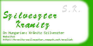 szilveszter kranitz business card